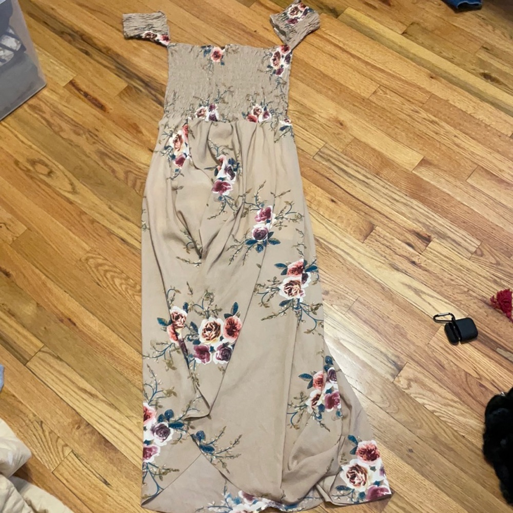 Off shoulder maxi floral dress